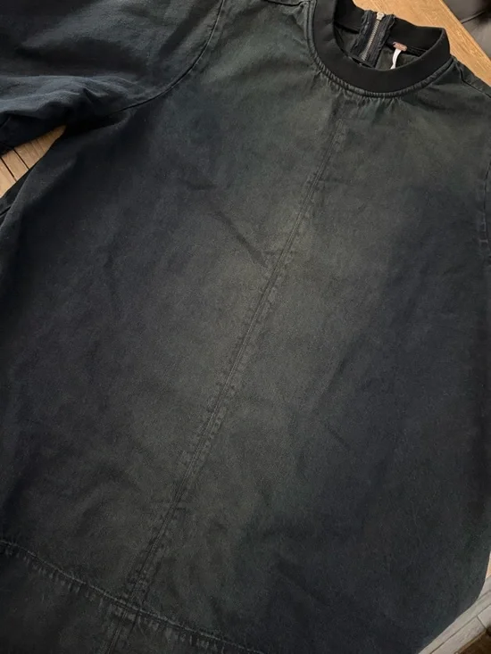 NWT Free People DenimWashed Harlow A Line Mini Dress in Anthracite 2 pockets - Picture 7 of 11